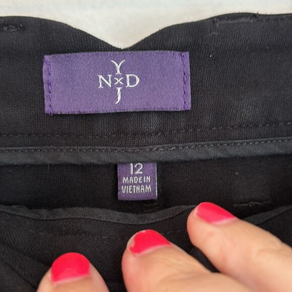 NYDJ Women’s black straight leg work dress pants stretch and comfortable size 12 - Picture 5 of 12